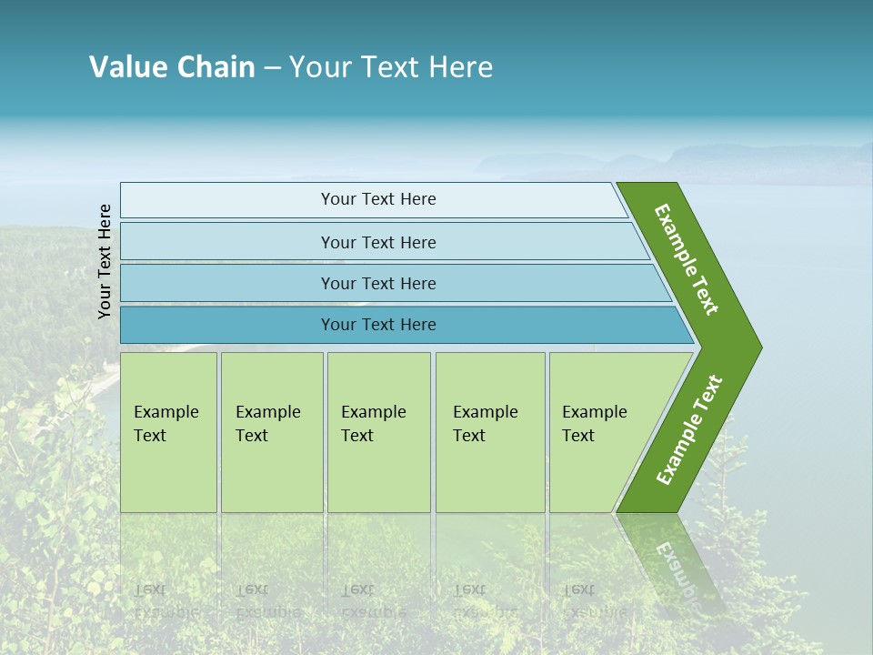 A Large Body Of Water Surrounded By Trees PowerPoint Template