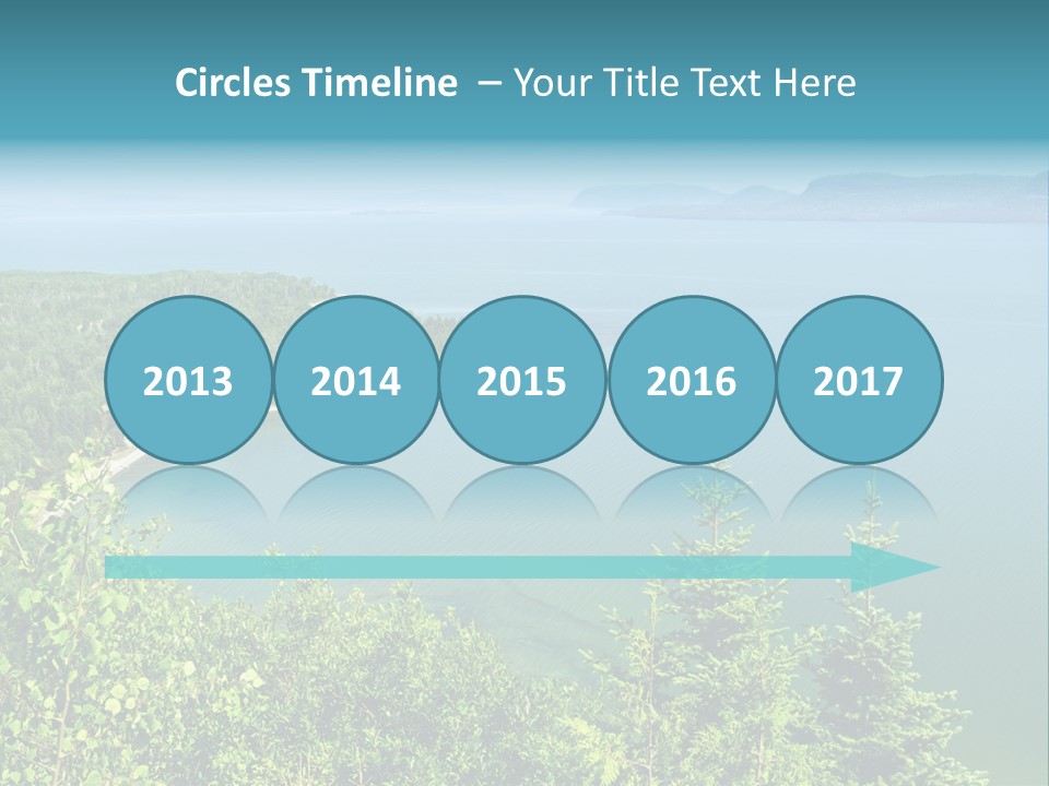 A Large Body Of Water Surrounded By Trees PowerPoint Template