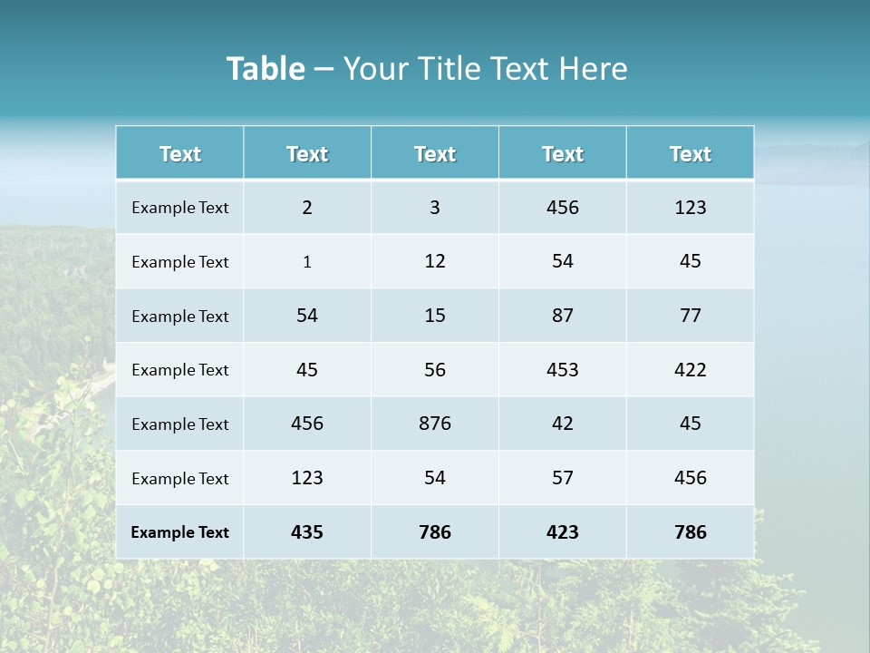 A Large Body Of Water Surrounded By Trees PowerPoint Template