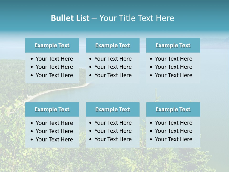 A Large Body Of Water Surrounded By Trees PowerPoint Template