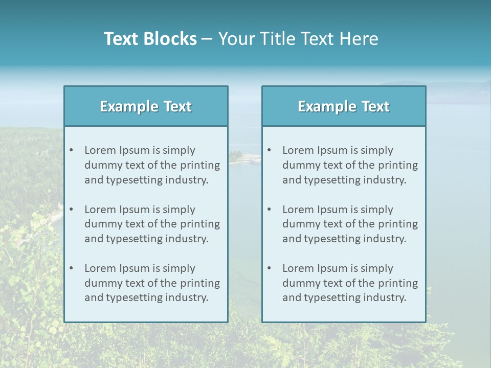 A Large Body Of Water Surrounded By Trees PowerPoint Template