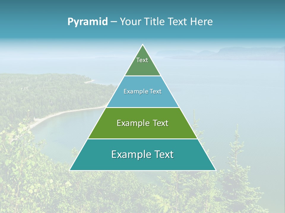 A Large Body Of Water Surrounded By Trees PowerPoint Template
