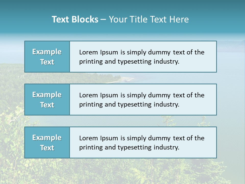 A Large Body Of Water Surrounded By Trees PowerPoint Template