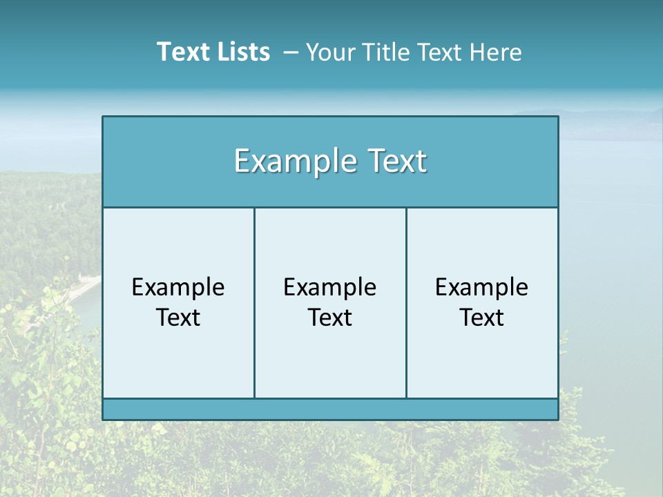 A Large Body Of Water Surrounded By Trees PowerPoint Template