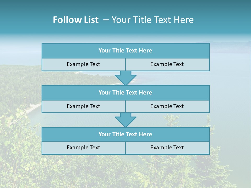 A Large Body Of Water Surrounded By Trees PowerPoint Template