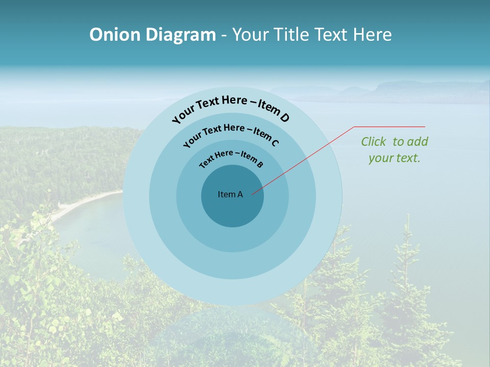 A Large Body Of Water Surrounded By Trees PowerPoint Template