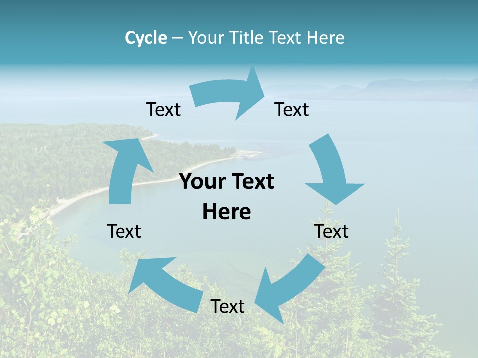 A Large Body Of Water Surrounded By Trees PowerPoint Template