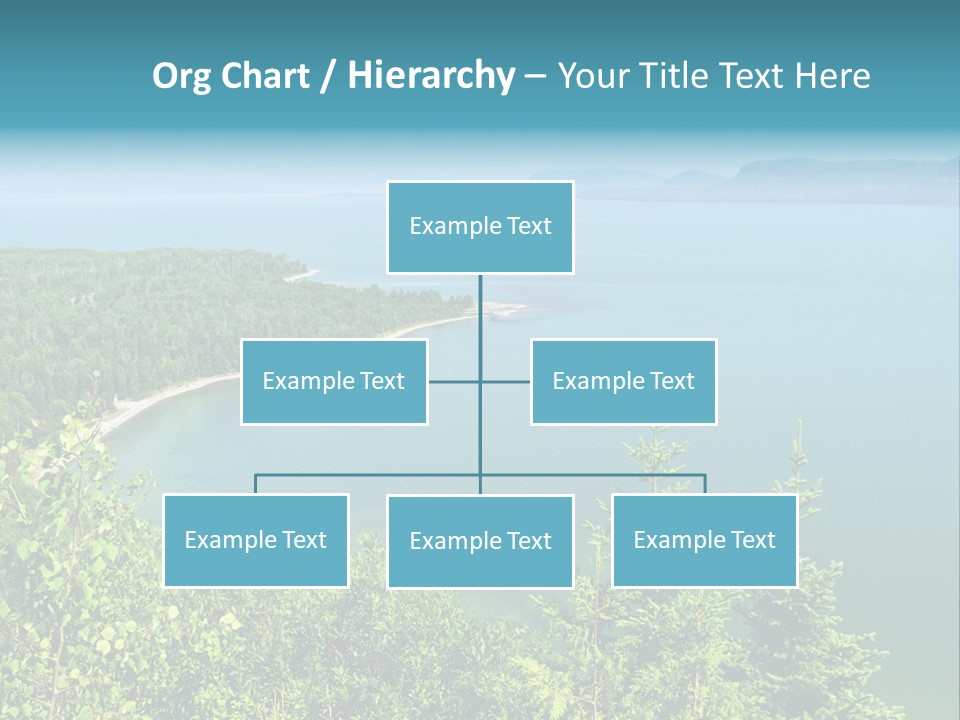 A Large Body Of Water Surrounded By Trees PowerPoint Template