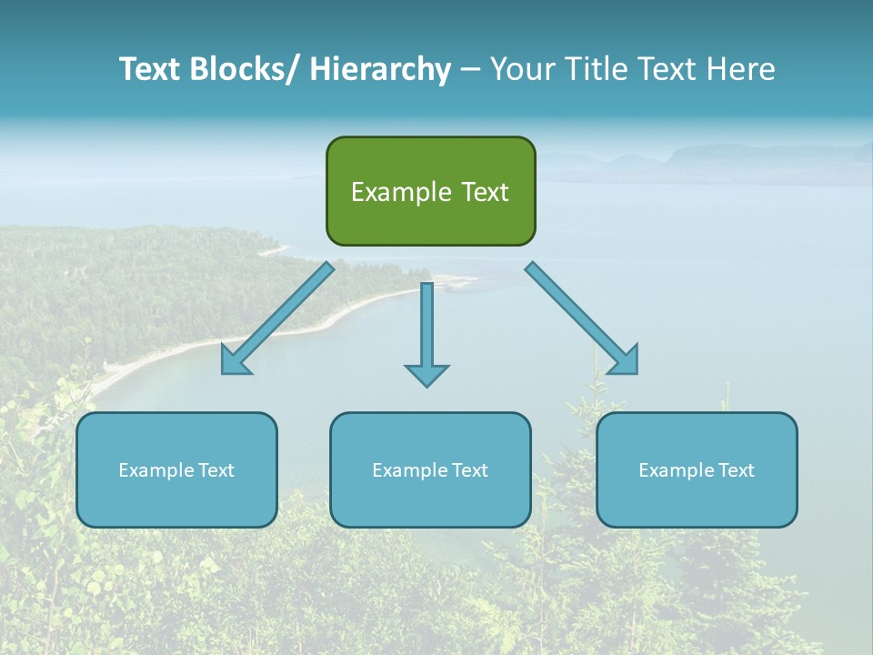 A Large Body Of Water Surrounded By Trees PowerPoint Template