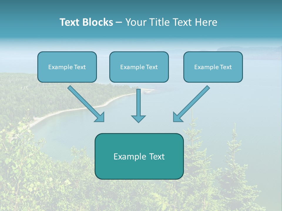 A Large Body Of Water Surrounded By Trees PowerPoint Template
