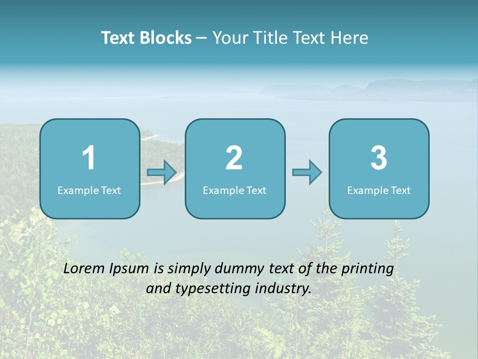 A Large Body Of Water Surrounded By Trees PowerPoint Template