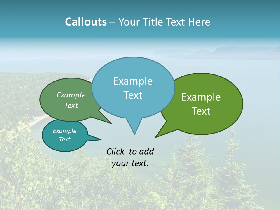 A Large Body Of Water Surrounded By Trees PowerPoint Template