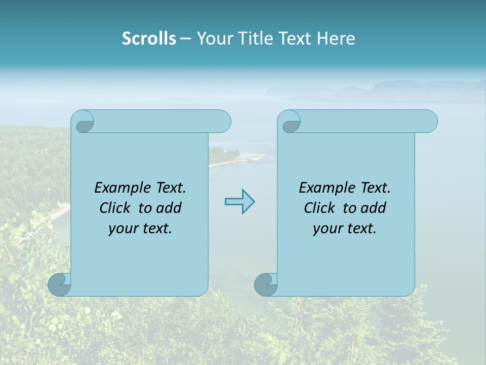 A Large Body Of Water Surrounded By Trees PowerPoint Template