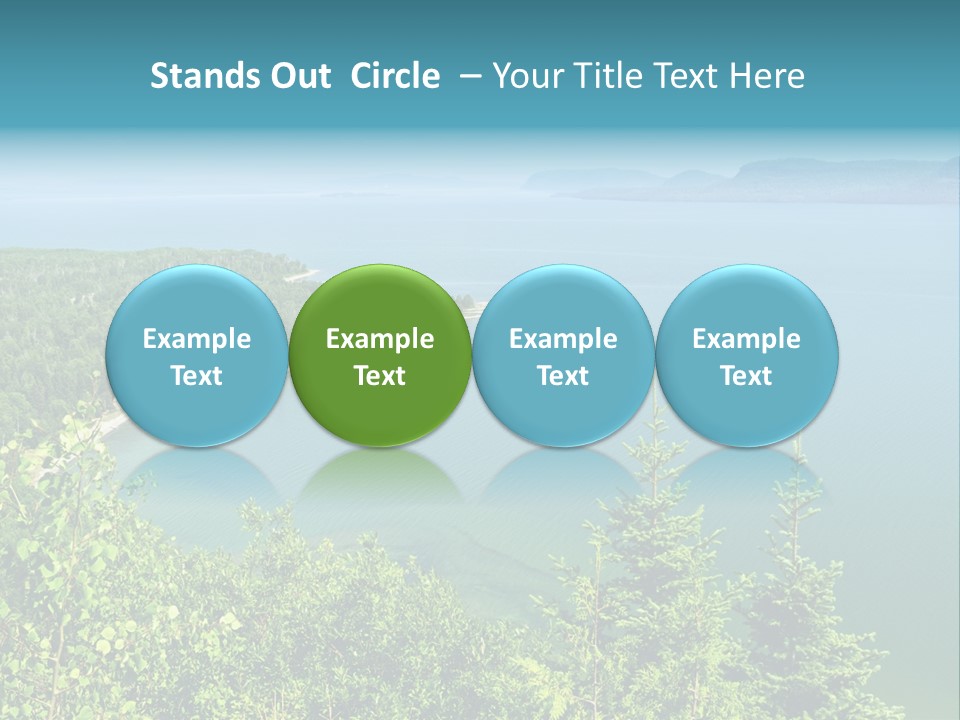 A Large Body Of Water Surrounded By Trees PowerPoint Template