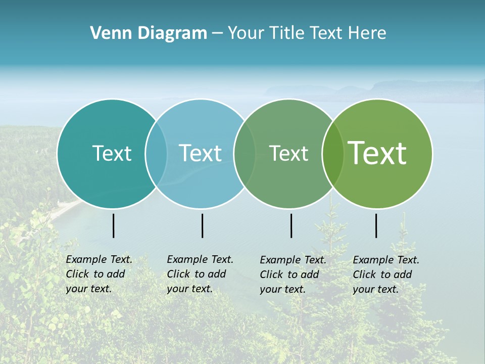A Large Body Of Water Surrounded By Trees PowerPoint Template