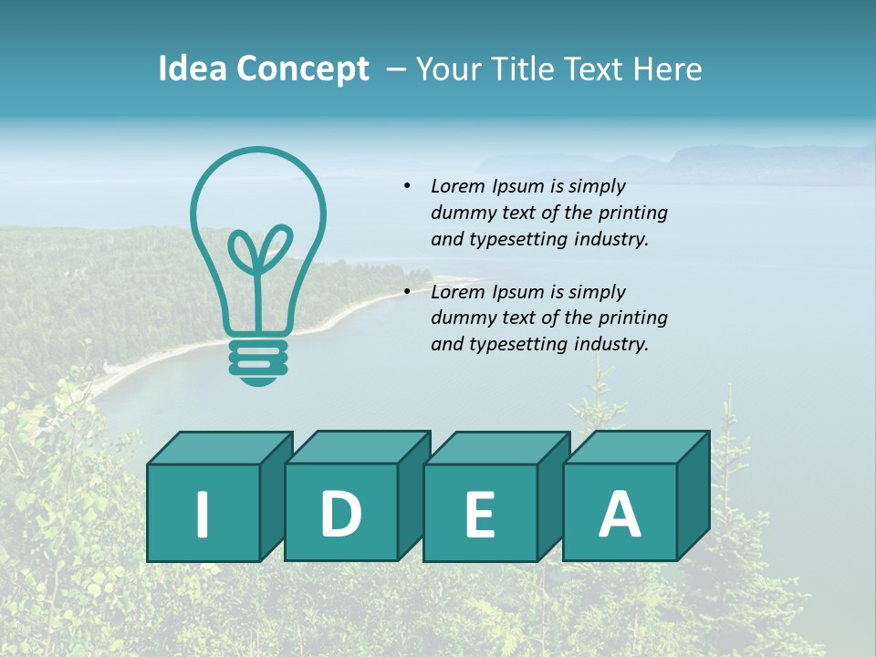 A Large Body Of Water Surrounded By Trees PowerPoint Template