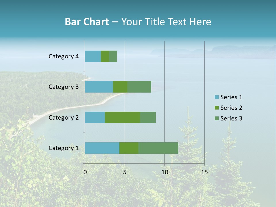 A Large Body Of Water Surrounded By Trees PowerPoint Template