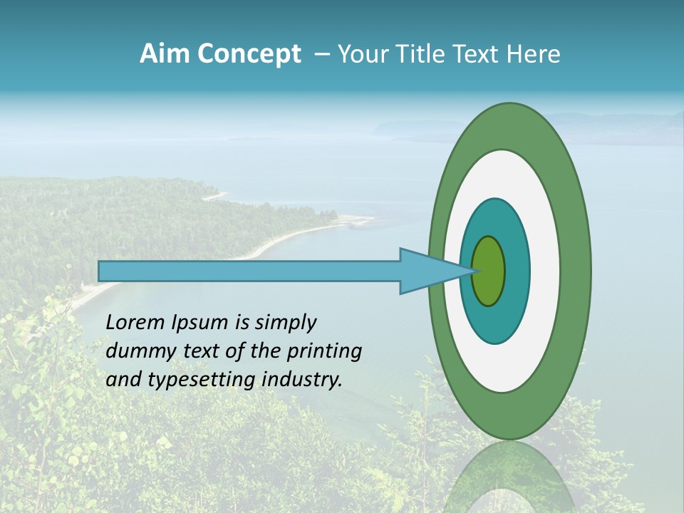 A Large Body Of Water Surrounded By Trees PowerPoint Template