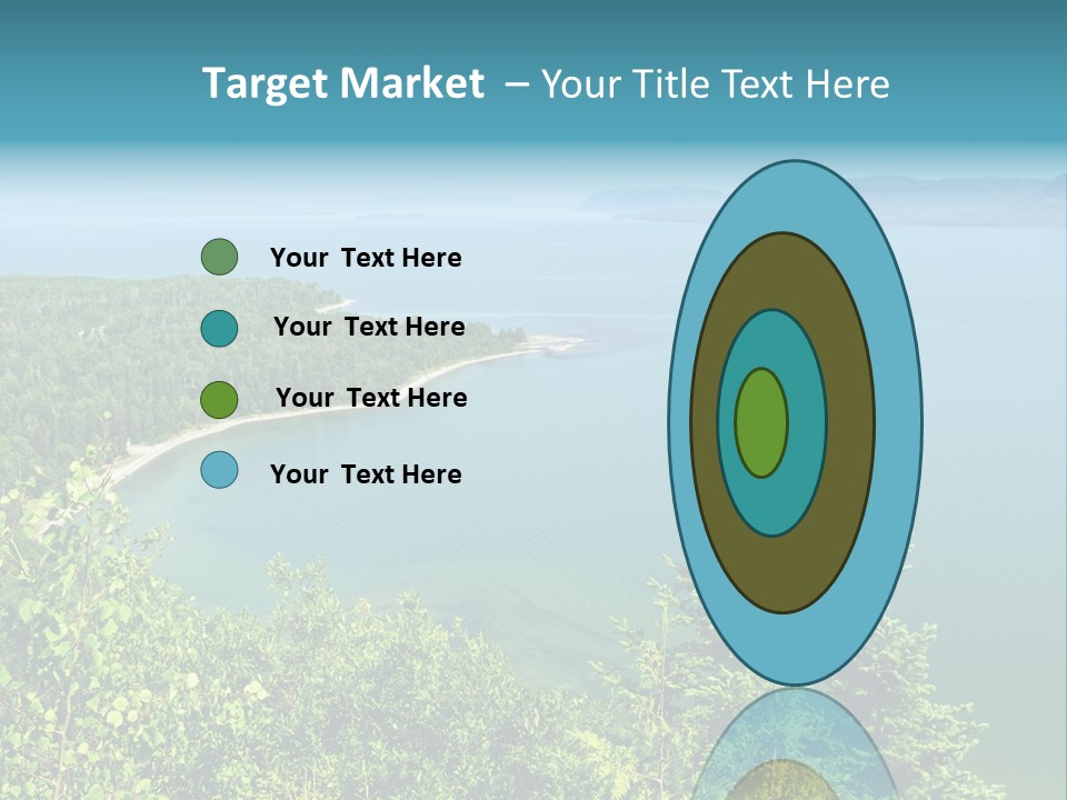 A Large Body Of Water Surrounded By Trees PowerPoint Template