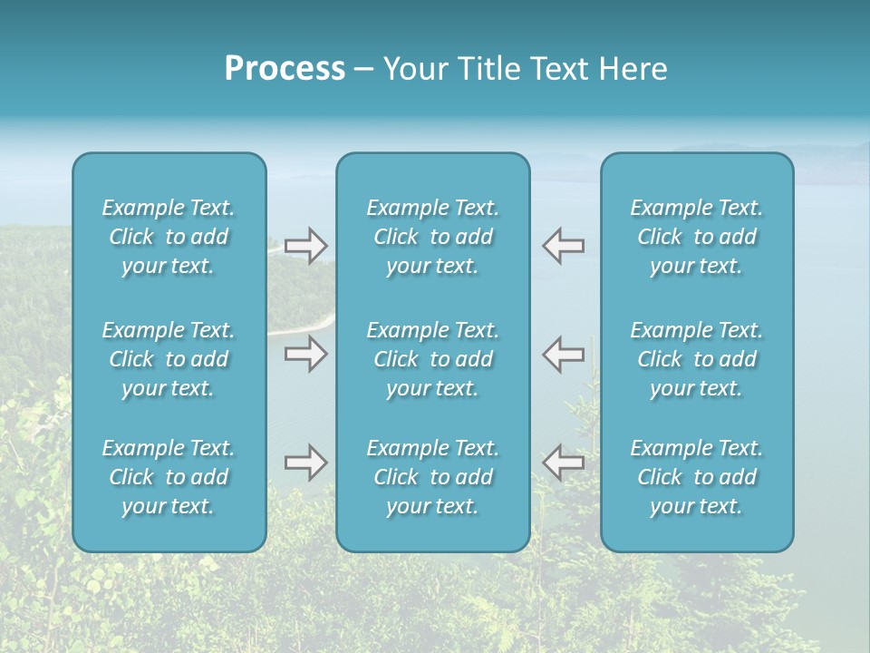 A Large Body Of Water Surrounded By Trees PowerPoint Template