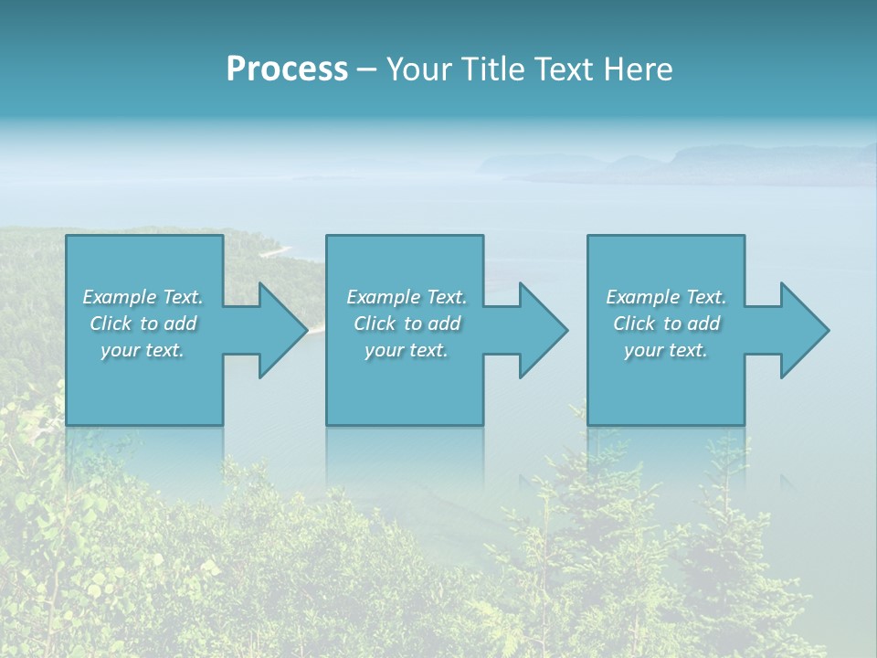 A Large Body Of Water Surrounded By Trees PowerPoint Template