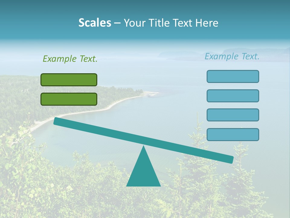A Large Body Of Water Surrounded By Trees PowerPoint Template