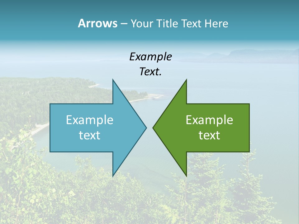 A Large Body Of Water Surrounded By Trees PowerPoint Template