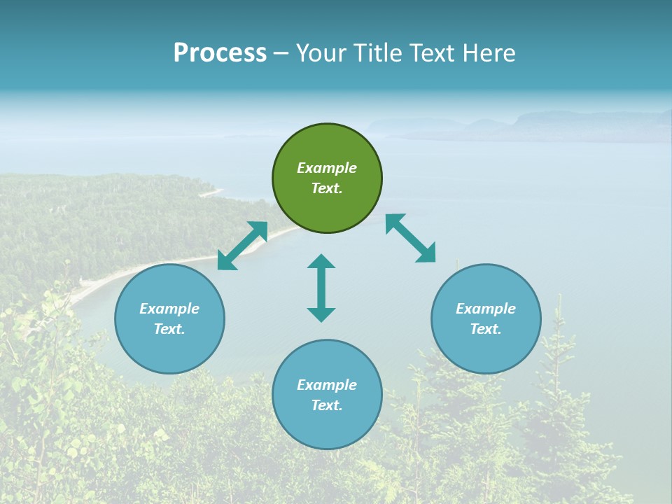 A Large Body Of Water Surrounded By Trees PowerPoint Template