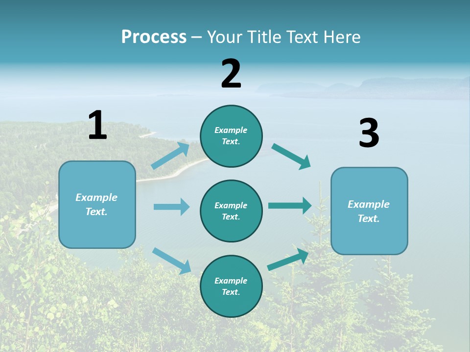A Large Body Of Water Surrounded By Trees PowerPoint Template