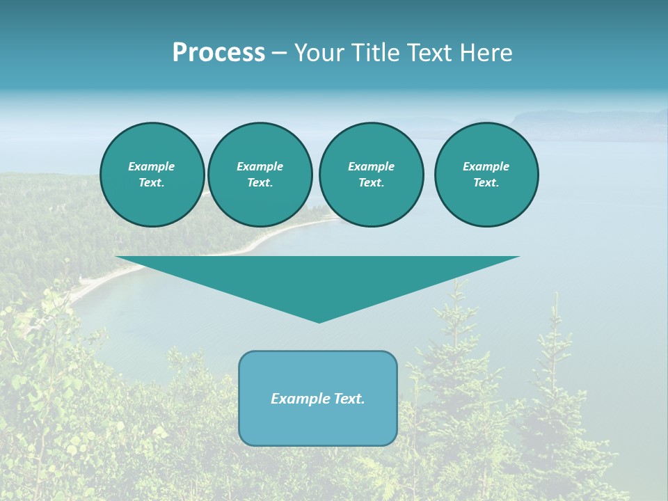 A Large Body Of Water Surrounded By Trees PowerPoint Template