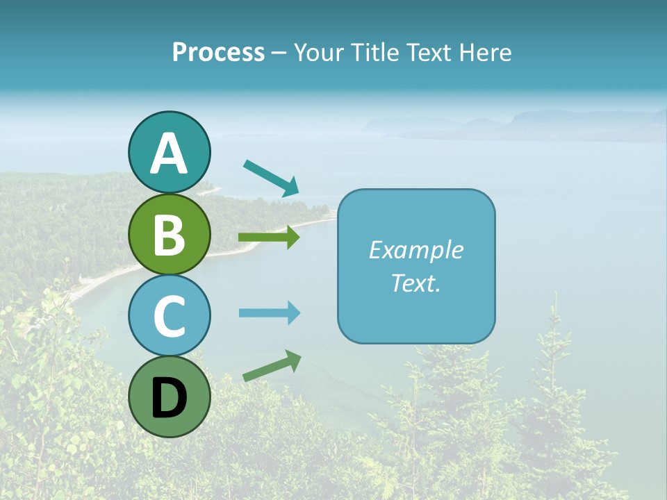 A Large Body Of Water Surrounded By Trees PowerPoint Template