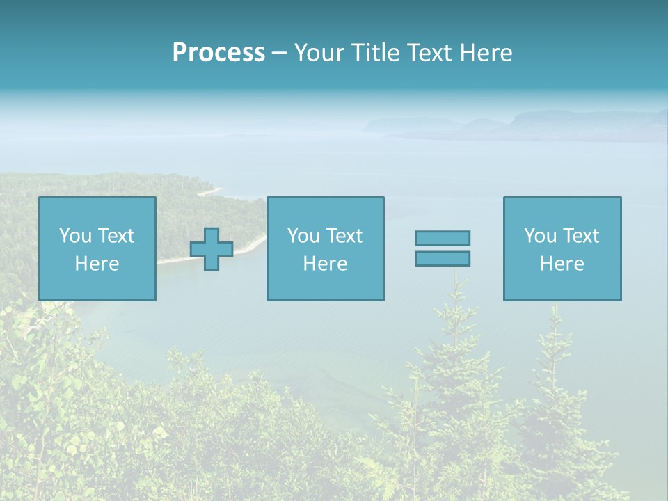 A Large Body Of Water Surrounded By Trees PowerPoint Template