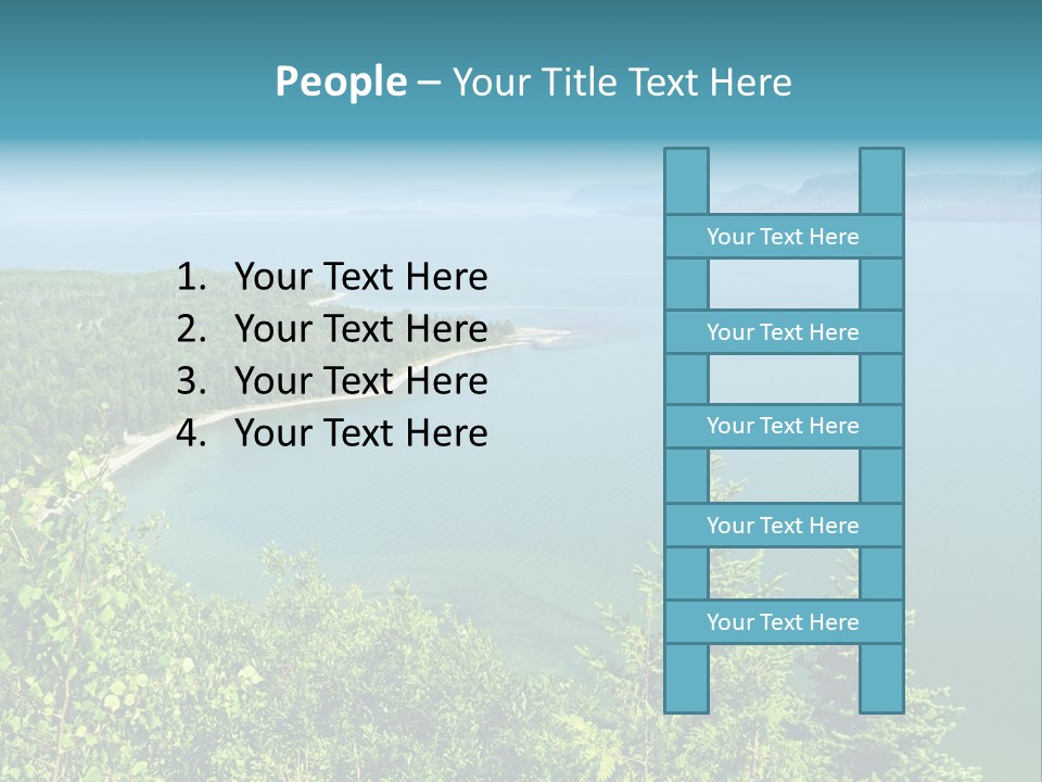 A Large Body Of Water Surrounded By Trees PowerPoint Template