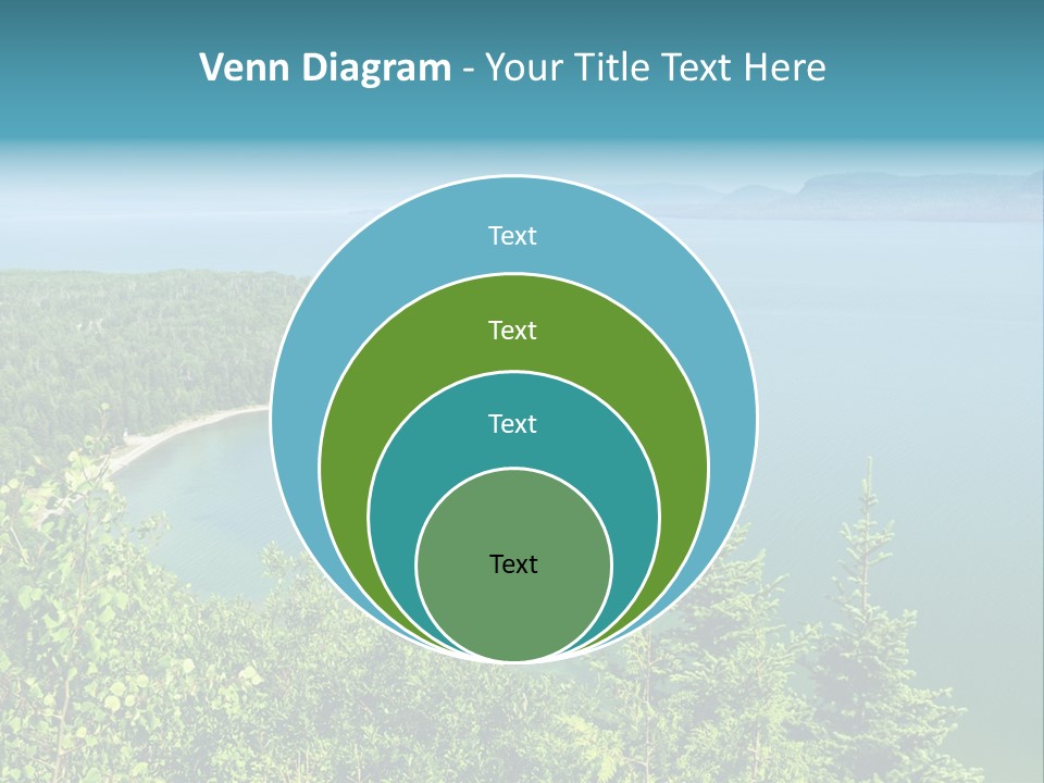A Large Body Of Water Surrounded By Trees PowerPoint Template