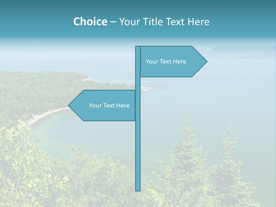 A Large Body Of Water Surrounded By Trees PowerPoint Template