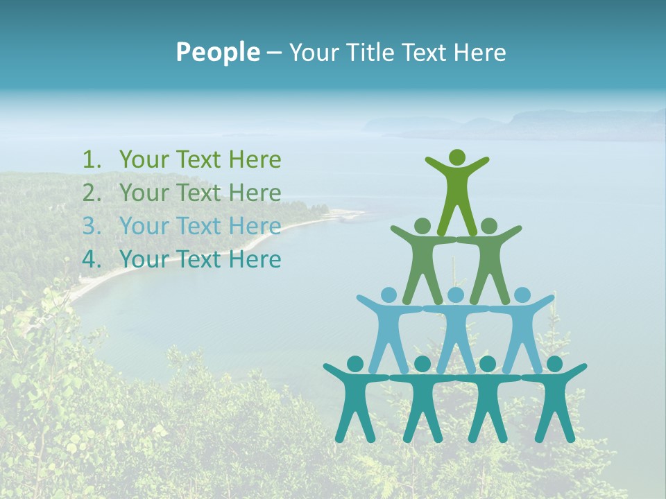 A Large Body Of Water Surrounded By Trees PowerPoint Template