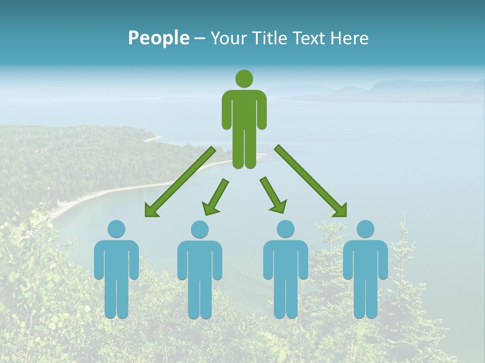 A Large Body Of Water Surrounded By Trees PowerPoint Template
