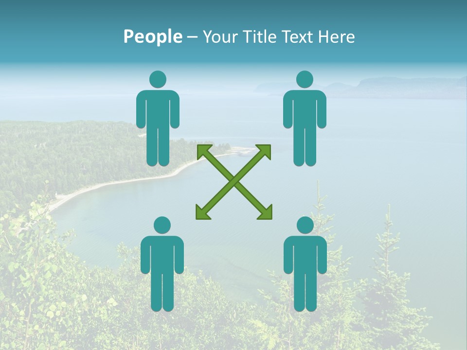 A Large Body Of Water Surrounded By Trees PowerPoint Template