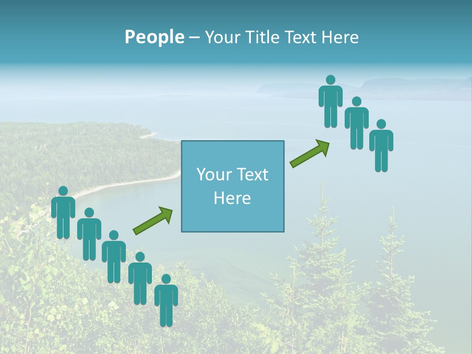 A Large Body Of Water Surrounded By Trees PowerPoint Template