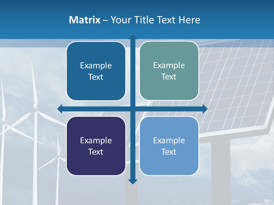 A Solar Panel And Wind Turbines On A Sunny Day PowerPoint Template