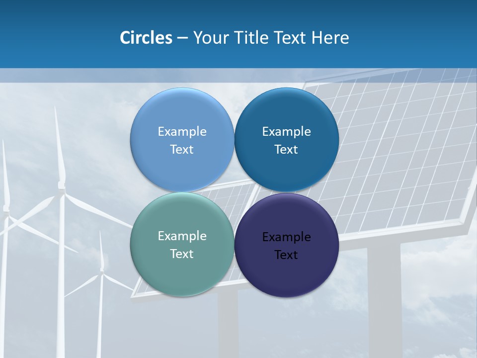 A Solar Panel And Wind Turbines On A Sunny Day PowerPoint Template