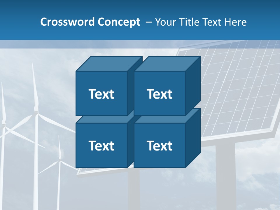 A Solar Panel And Wind Turbines On A Sunny Day PowerPoint Template