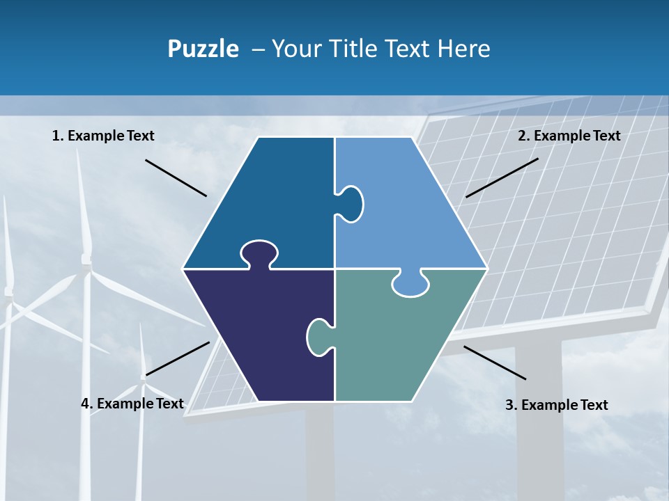 A Solar Panel And Wind Turbines On A Sunny Day PowerPoint Template
