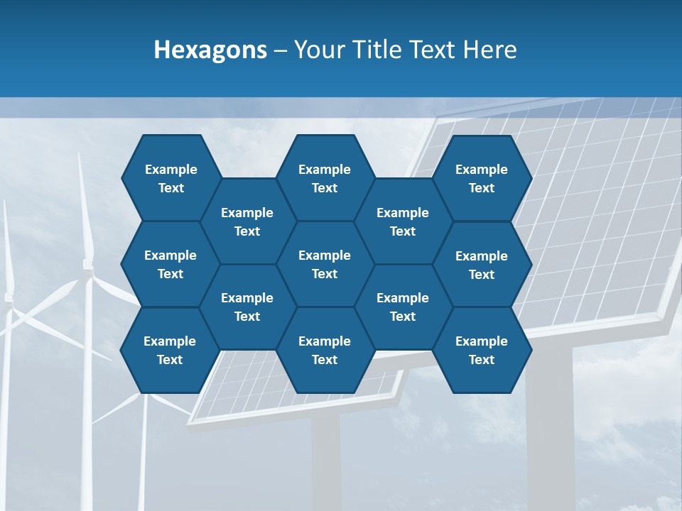 A Solar Panel And Wind Turbines On A Sunny Day PowerPoint Template