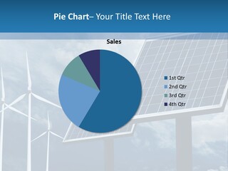 A Solar Panel And Wind Turbines On A Sunny Day PowerPoint Template