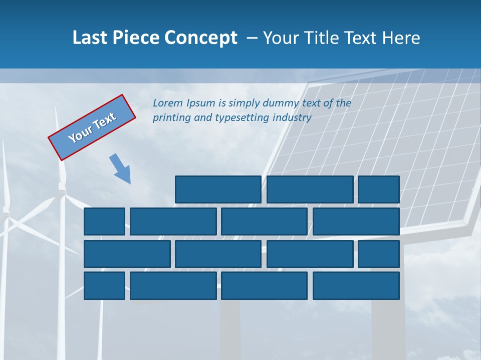 A Solar Panel And Wind Turbines On A Sunny Day PowerPoint Template