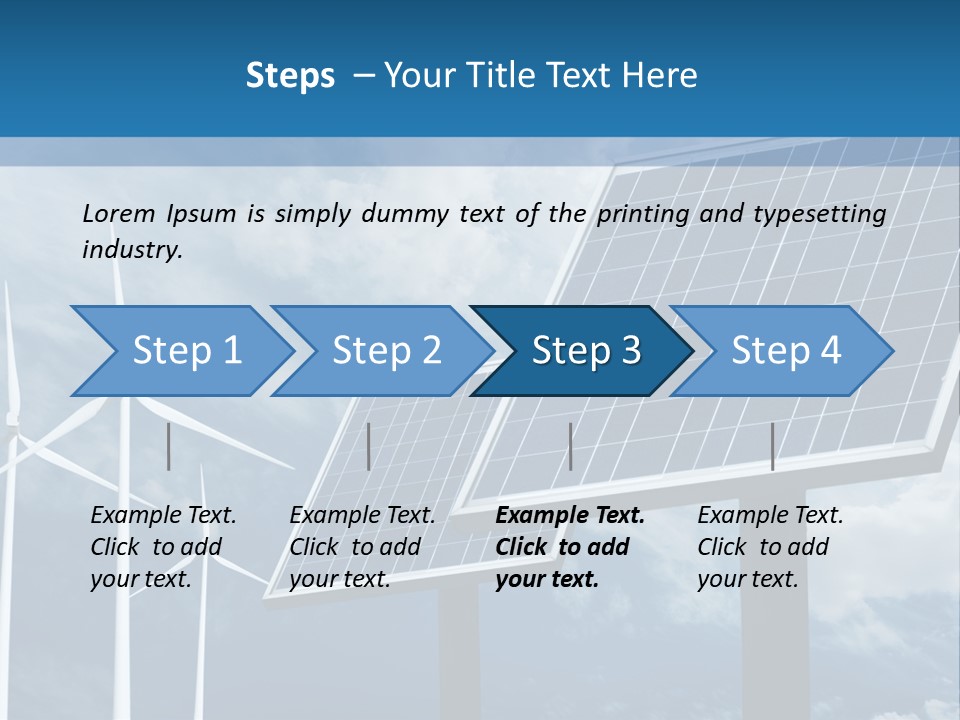 A Solar Panel And Wind Turbines On A Sunny Day PowerPoint Template