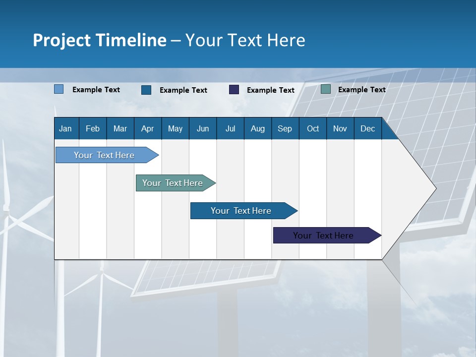 A Solar Panel And Wind Turbines On A Sunny Day PowerPoint Template