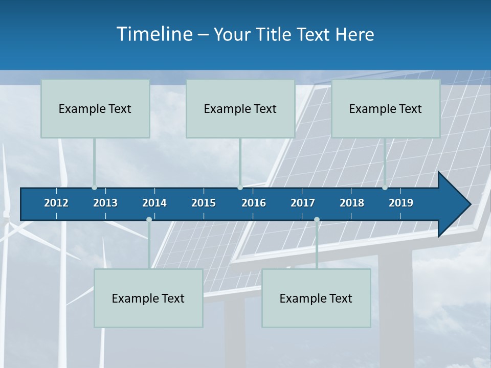 A Solar Panel And Wind Turbines On A Sunny Day PowerPoint Template