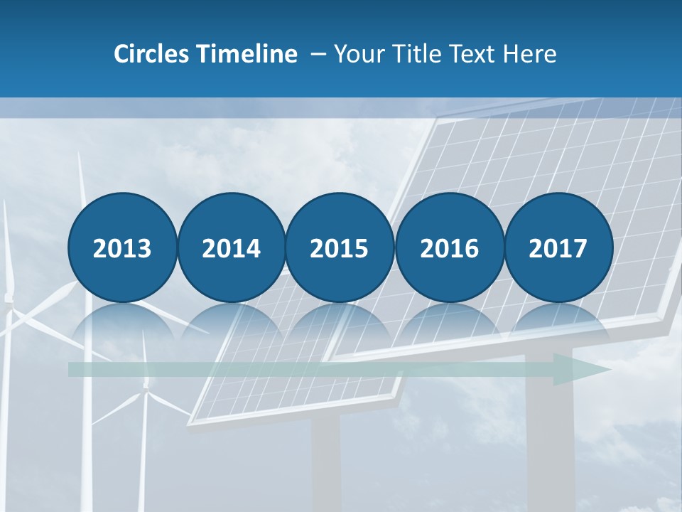 A Solar Panel And Wind Turbines On A Sunny Day PowerPoint Template